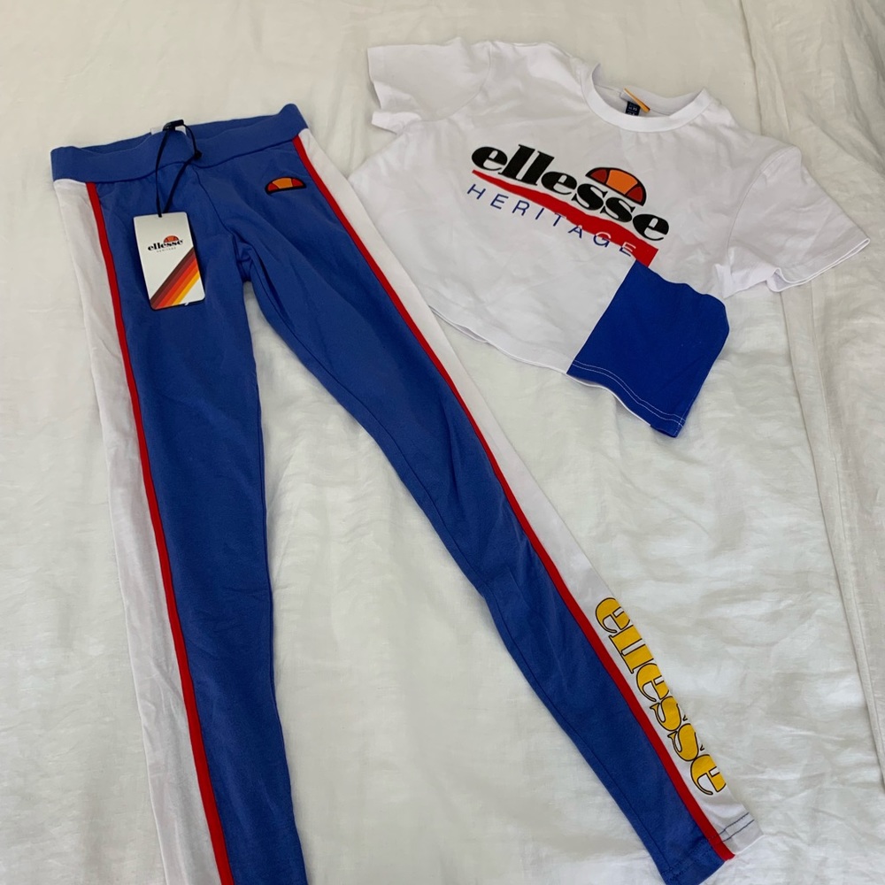 ELLESSE LEGGINGS AND CROP TEE SET